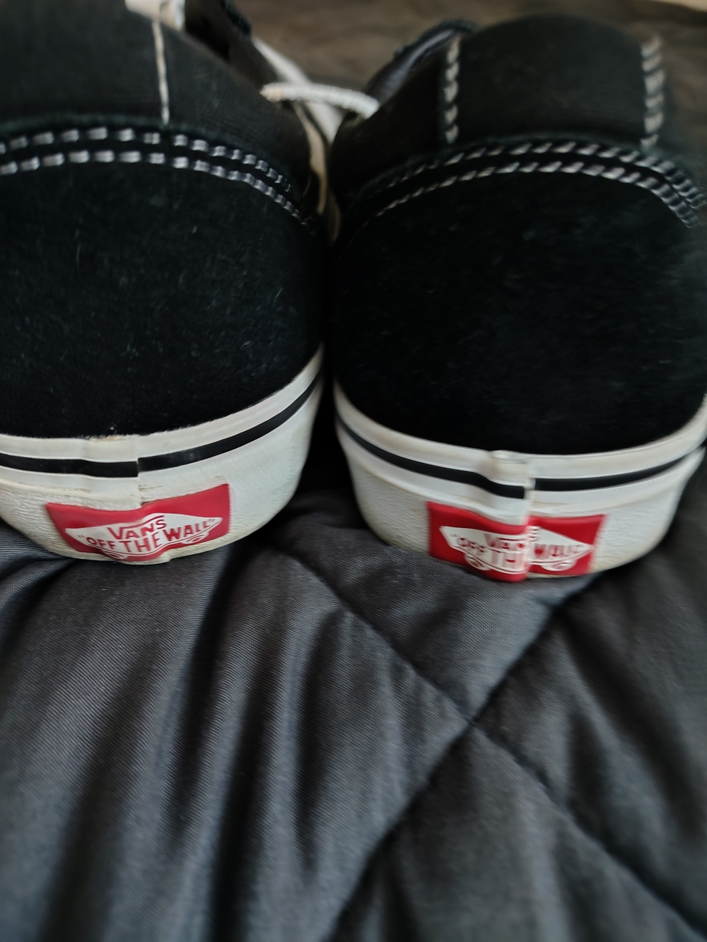 Vans Black Suede Low-Top Sneakers with White Soles